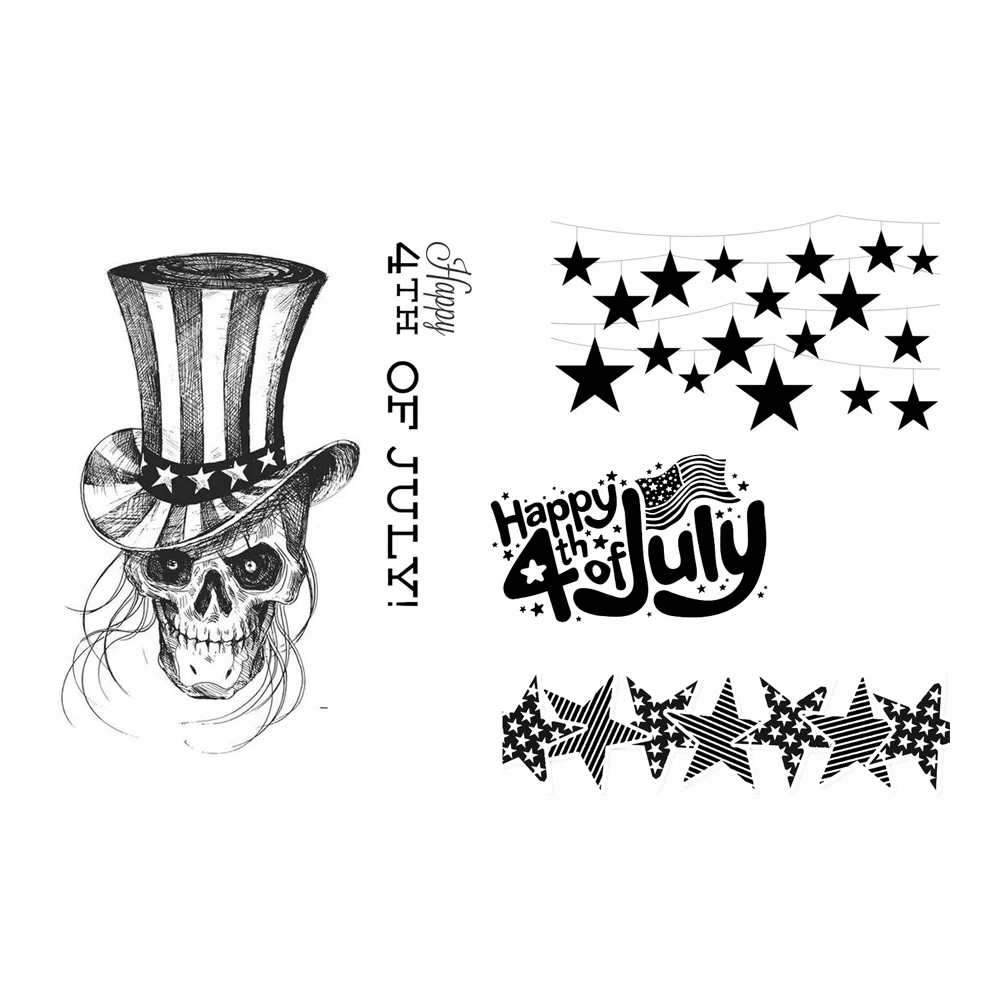 

AZSG Star / 4TH OF JULY Clear Stamps For DIY Scrapbooking Decorative Card Making Crafts Fun Decoration Supplies
