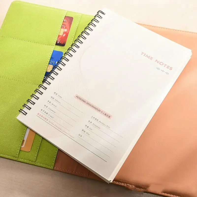 A5 спираль ежедневник в кожаном переплете Тетрадь деловой планировщик офис