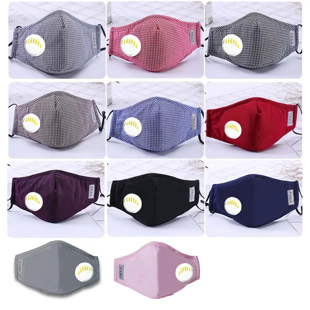 Мода унисекс Респиратор маска с дыхательным клапаном Моющийся хлопок