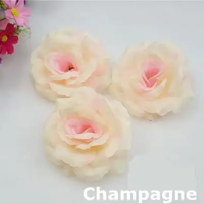 10PCS Yellow Silk Artificial Roses Flower Head for Wedding Christmas Birthday Party New Year Festival Decoration Fake Flowers | Дом и сад