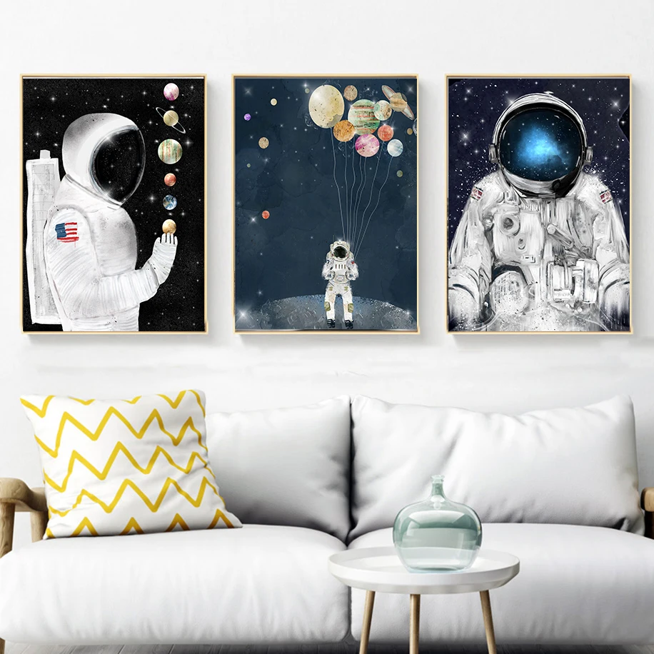 Постеры в виде астронавтов звезд домашний декор настенная Картина на холсте