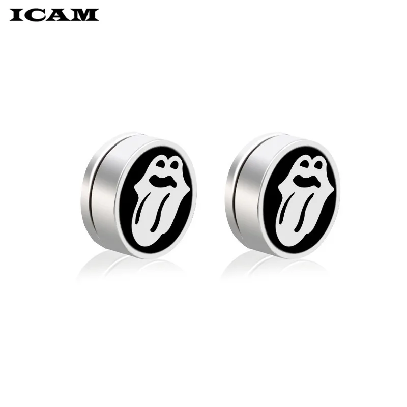 ICAM круглые серьги гвоздики 8 мм мужские и женские магнитные подвески ювелирные