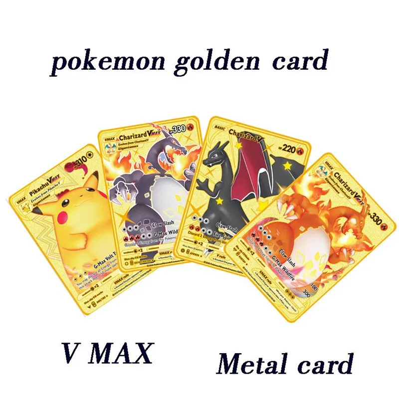 

In Stock Pokemon Cards In Spanish Vmax Pokemon Cards 1St Edition Original Golden Card Collection Game Toy Bikachu Charizard New