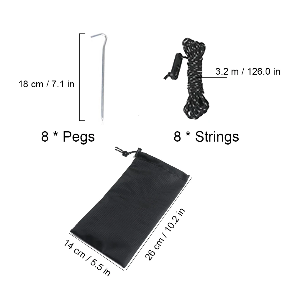 

Lightweight Camping Tent 3.2x3m Awning Waterproof Tarp Tent Shade Folding Camping Canopy Ultralight Beach Sun Shelter