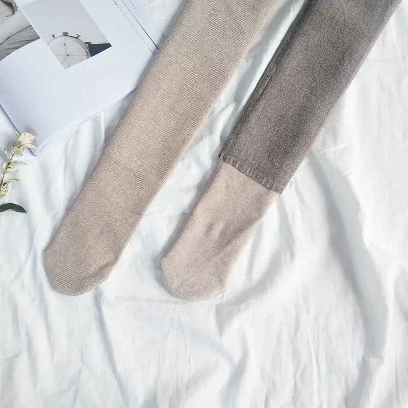 Зимние кашемировые теплые колготки женские цветные толстые хлопковые с высокой