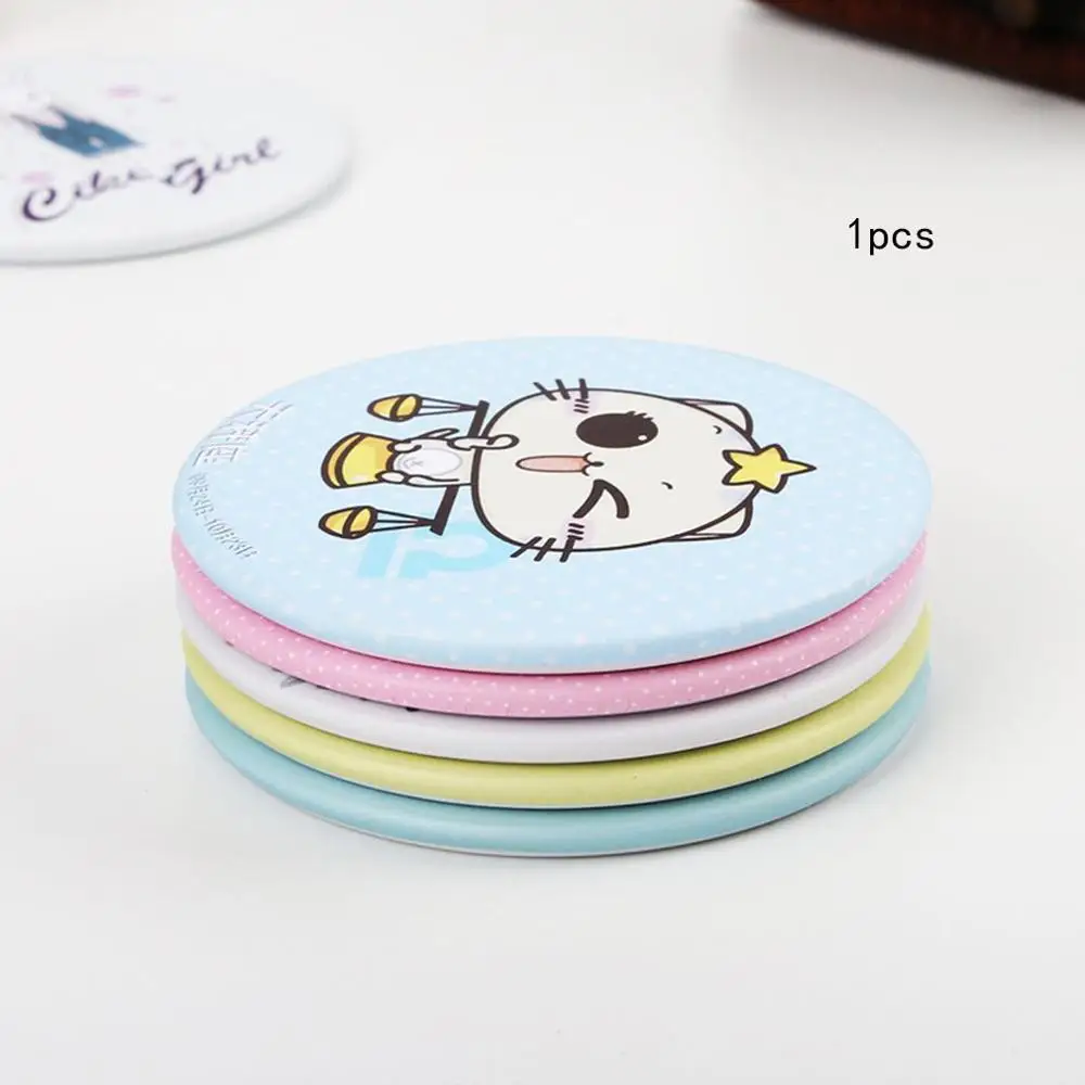 Корейское мультяшное милое портативное маленькое мини-зеркало для макияжа