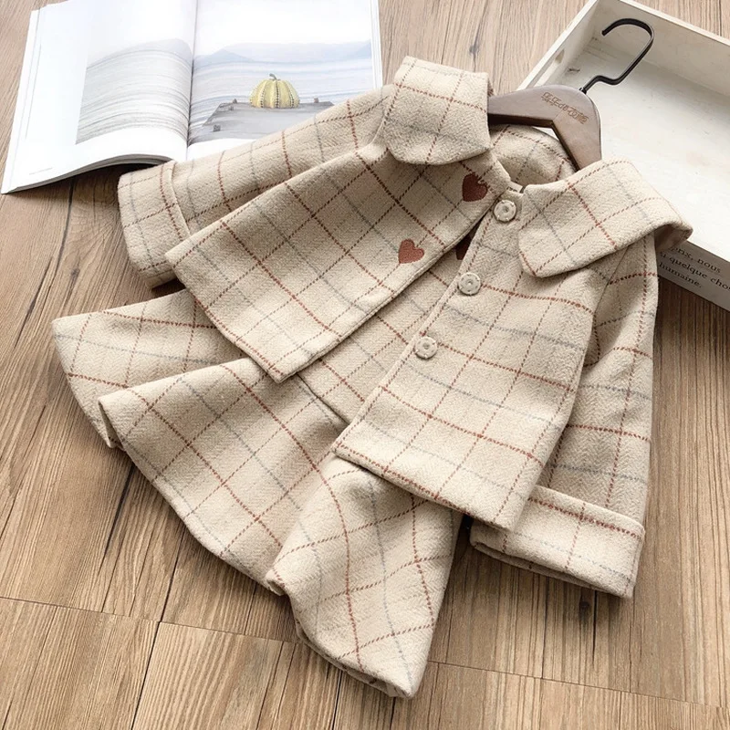 Комплект одежды для девочек куртка с длинным рукавом и платье комбинезон