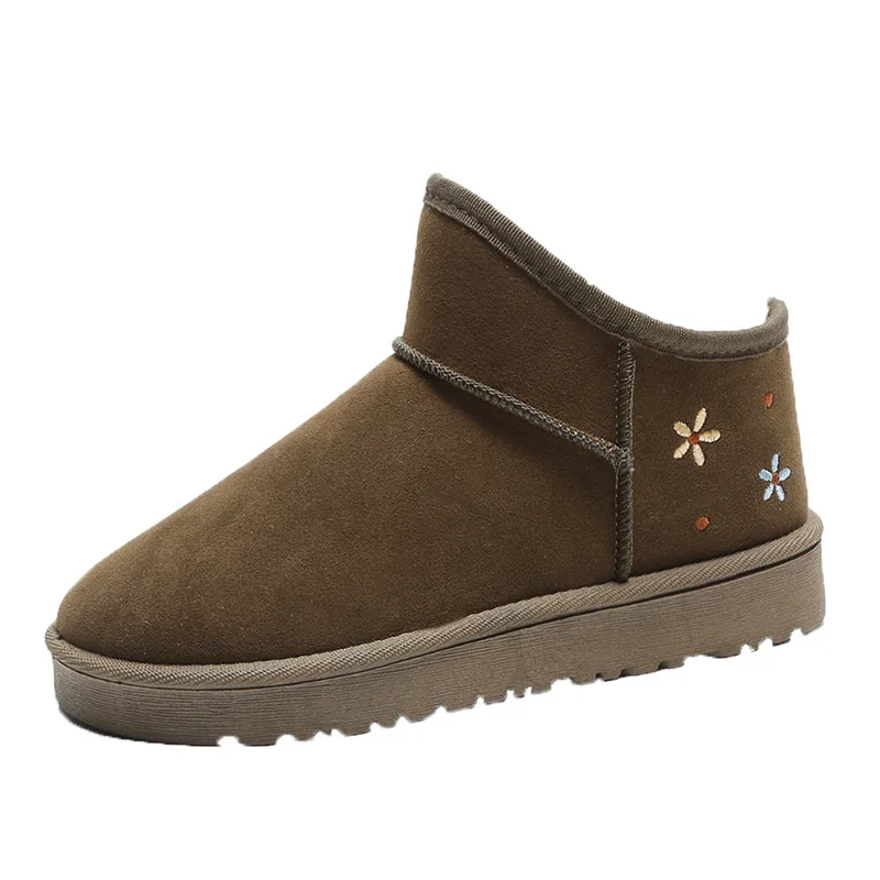 Новинка 2020 зимние женские ботинки модная Милая женская замшевая обувь с