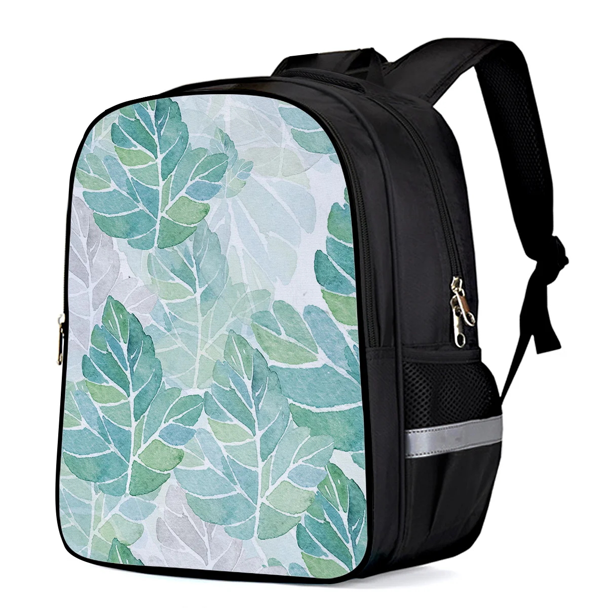 Зеленые тактические рюкзаки с мультяшными листьями школьные сумки для книг