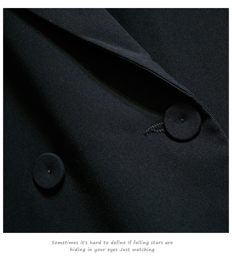 Женский осенний Черный Длинный блейзер с вырезами размера плюс пальто для