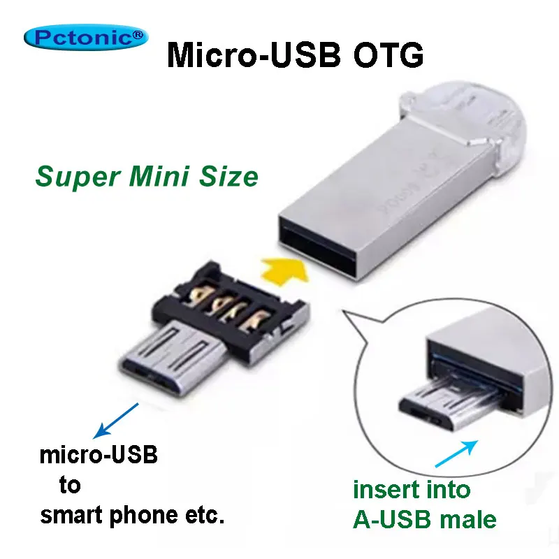 Тонкий OTG адаптер pctonс micro USB на type A штырь и USB|mobile phone adapter|usb flash drive adapterotg usb adapter |