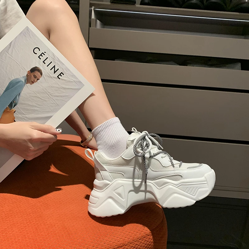 

Новые кроссовки на массивной платформе, женская модная спортивная повседневная обувь на толстой подошве для женщин