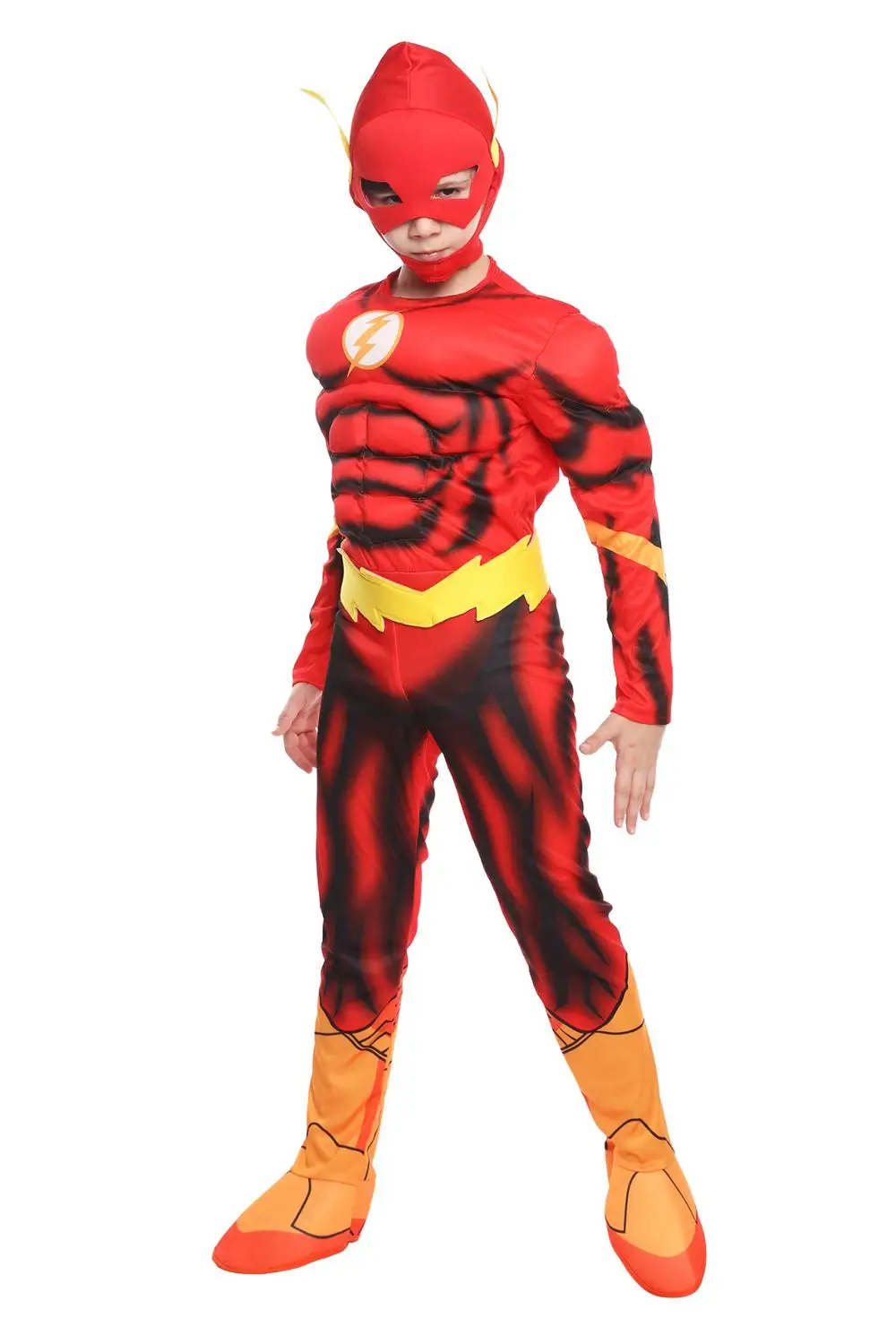 Флэш фэнтези мускульный костюм супергероя малыш комиксы кино карнавал хэллоуин