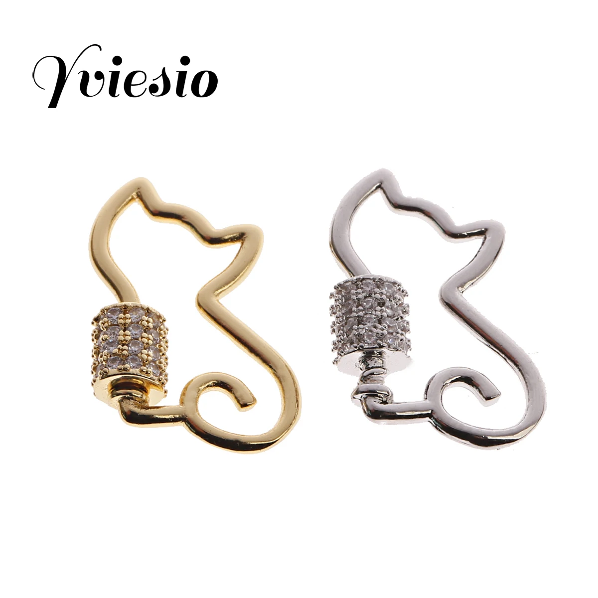 

DIY Screw Locket Accessories Cat Micro Pave Enamel Carabiner Clasps For HandMade Trendy Jewellry Making Supplies