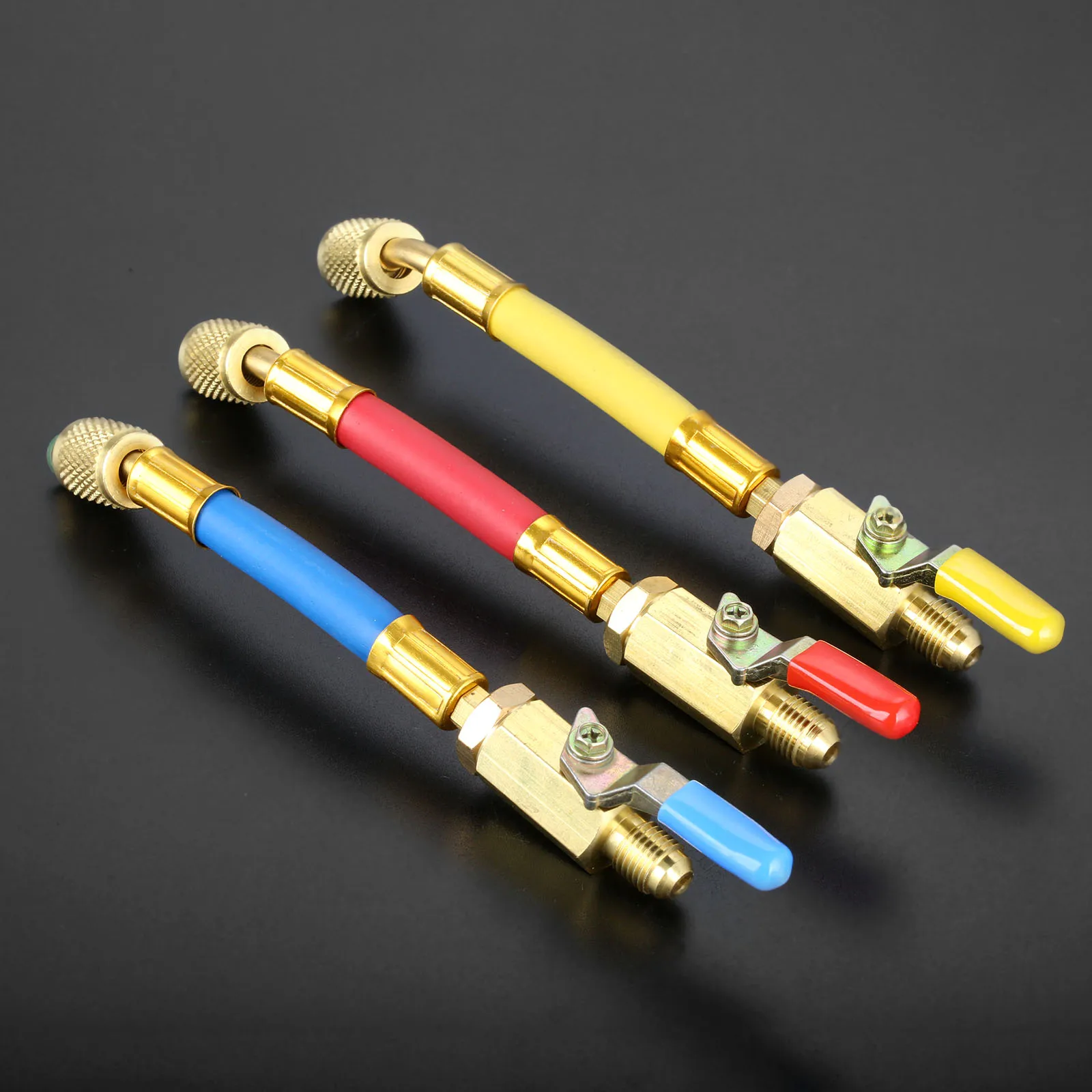 3 шт. 7 &quot1/4&quot SAE R134A R410a латунный AC хладагент HVAC зарядные шланги с шаровыми