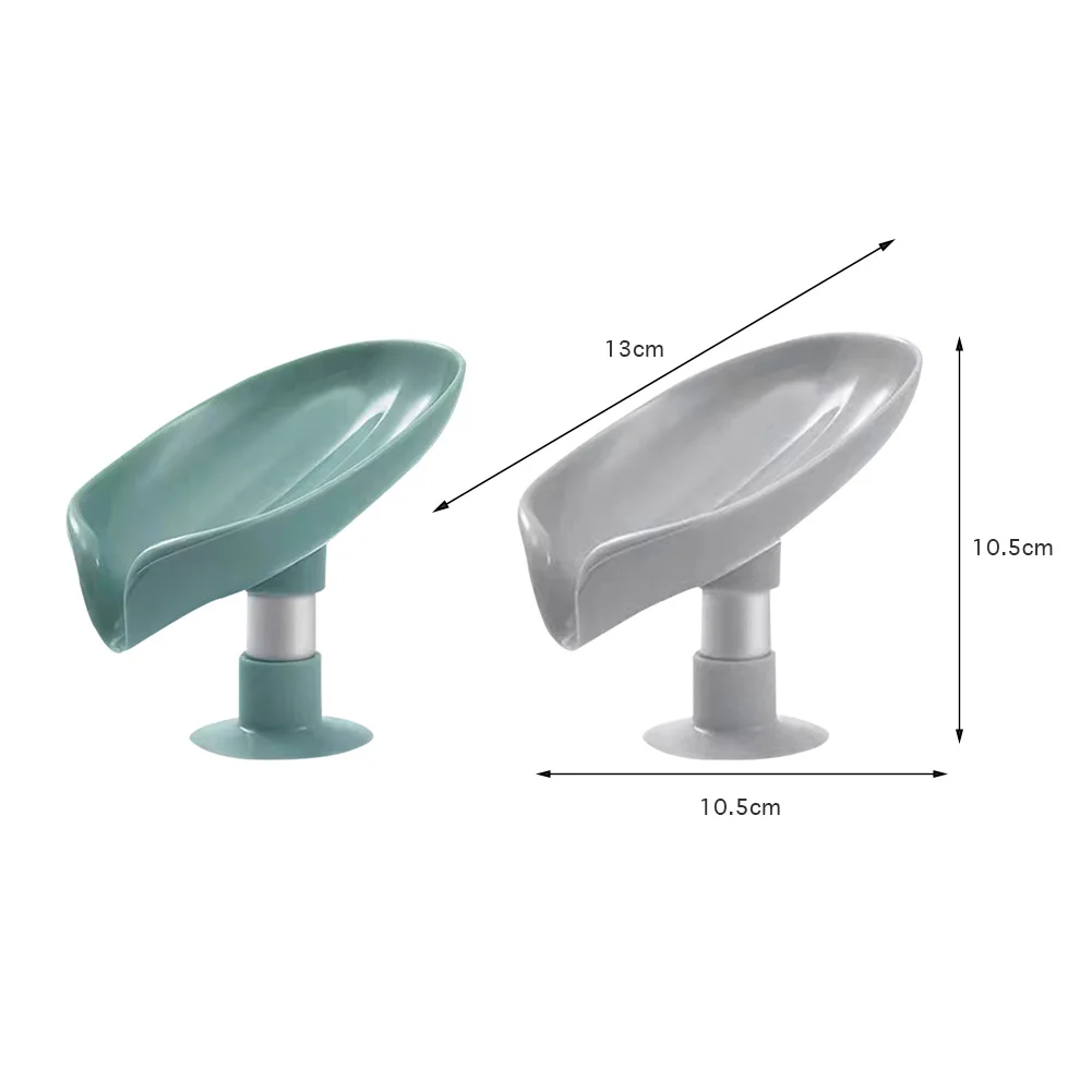 

Leaf Shape Soap Box Perforated Free Suction Cup Drain Stand Bathroom Accessory Plate Tray Supplies Bathroom Gadgets