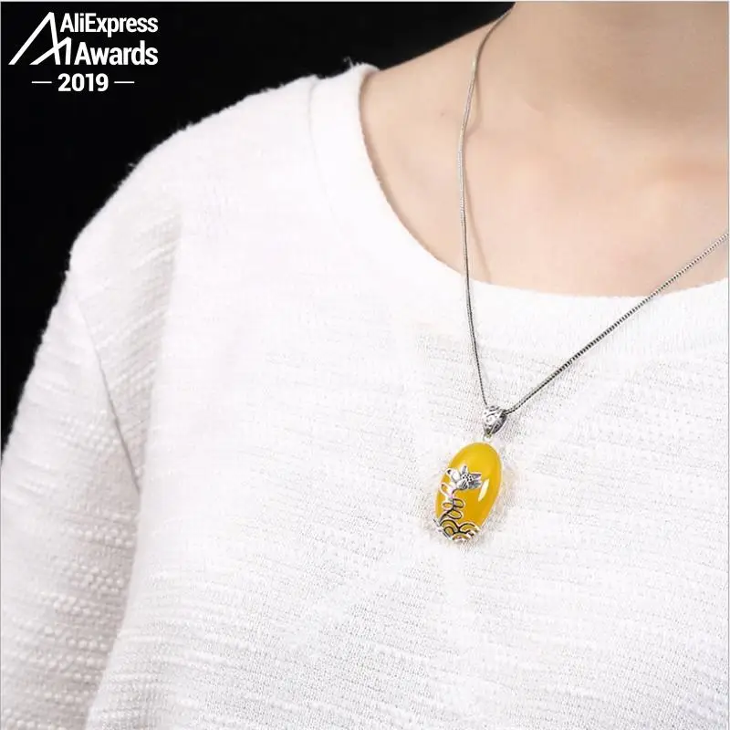 NOT FAKE Poland S925 Fine Antique shop store Sapphire Pendant Women Chinatown art handicraft Artisan Lazuli Blue India | Украшения и