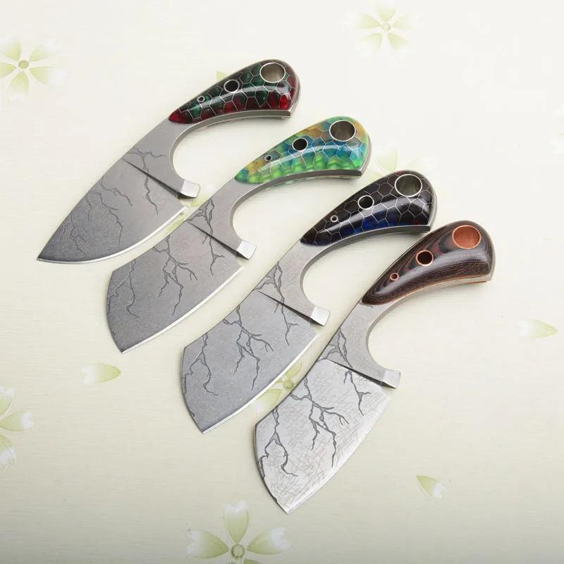 Кухонный нож фиксированный 9CR18MOV лезвие Киль структура + фритиллария Ручка