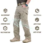 Брюки мужские тактические в стиле милитари, боевые армейские штаны с несколькими карманами, водонепроницаемые износостойкие Джоггеры-карго IX9, большие размеры 5XL