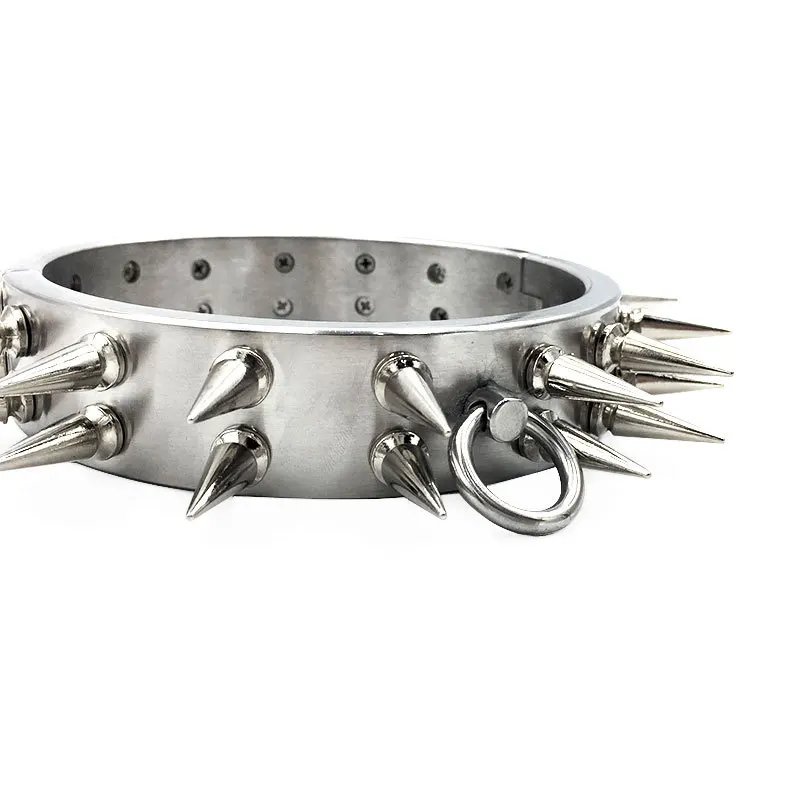 

stainless steel barbed nail slave collar neck corset bondage harness restraints bdsm fetish metal adult collars sex toys