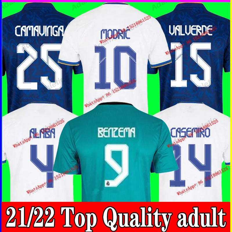 

Быстрая доставка 21 22 Высококачественная рубашка BENZEMA home away 3rd 2021 2022 футболка для взрослых ALABA MODRIC