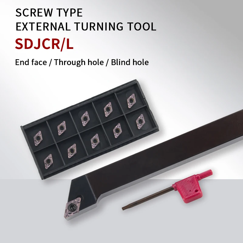 SDJCR/L SDJCR1212/1616H11 SDJCR2020K11 SDJCR2525M11 External Turning Tool Holder DCMT11 Carbide Inserts Lathe Cutting Tools Set