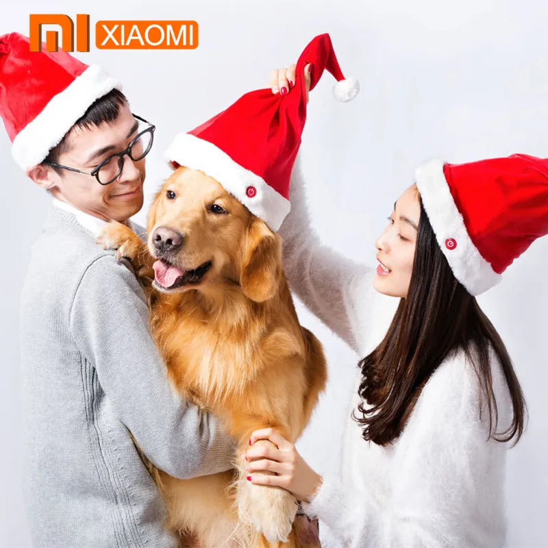 Горячая Xiaomi Mijia LF Рождественская танцевальная Шляпа Санты электрическая Пение Плюшевая мягкая шапка регулируемый размер шляпа для рождественской вечеринки подарок