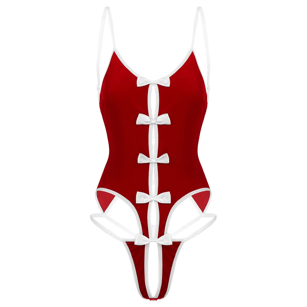 Женское мягкое бархатное рождественское сексуальное нижнее белье Тедди