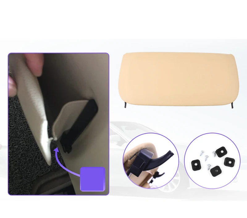 LHD RHD бежевая задняя часть спинки автомобильного сиденья панель из натуральной