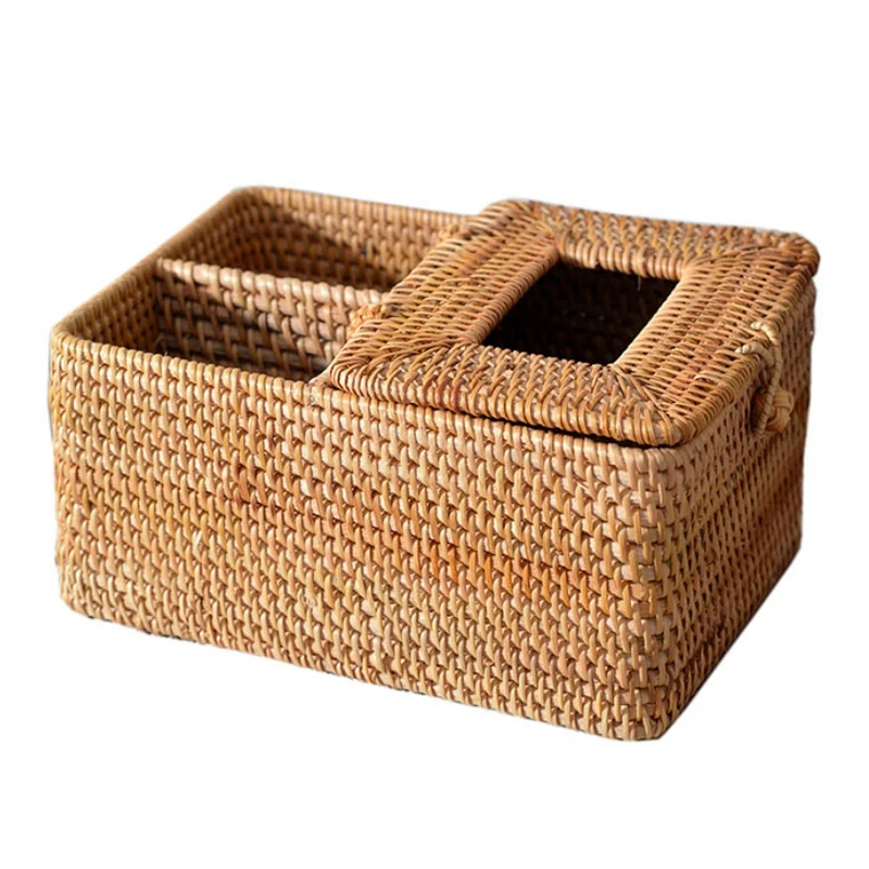 

Rattan Desktop Storage Box Living Room Coffee Table Tissue Box Pumping Box Remote Control Storage Box Sundry Sorting Box