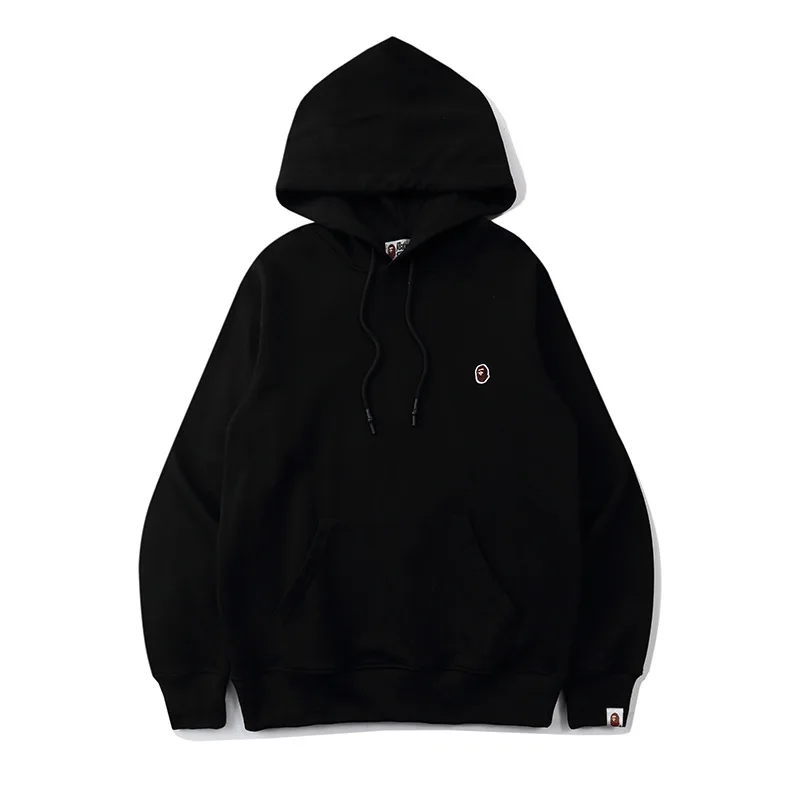 

The new autumn/winter 2020 fashion brand BAPE ape head embroidered chapter furry hooded kangaroo hoodies for men and women