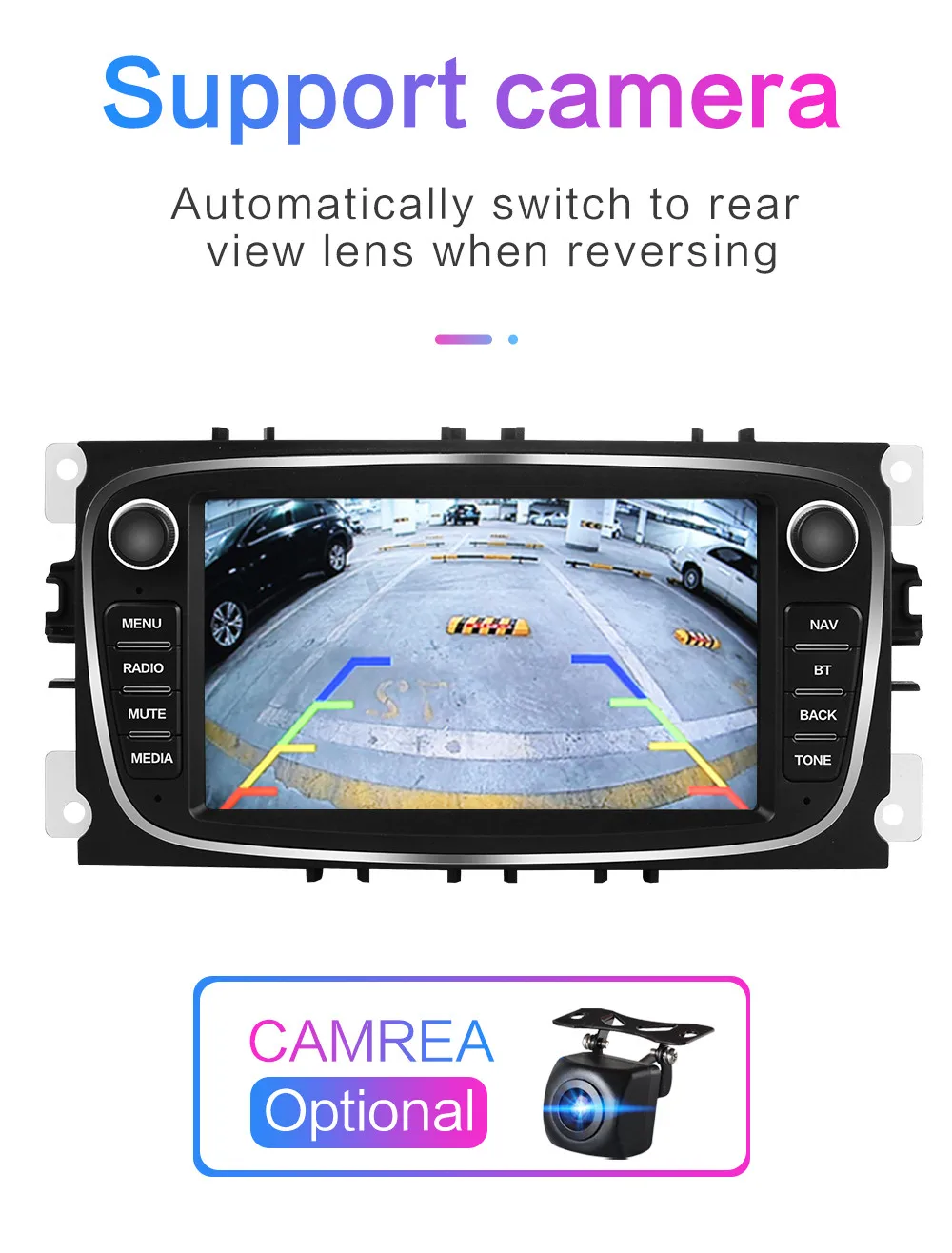 2Din Android 9,0 автомобильный Радио мультимедийный плеер для Ford Focus S-Max Mondeo 9 Galaxy C-Max II Kuga gps навигация 2G ram