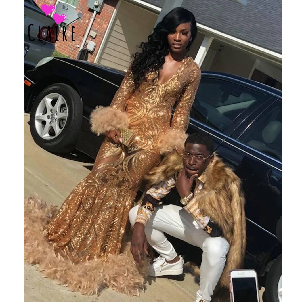 Длинное платье для выпускного вечера es 2019 сексуальное русалки с v-образным