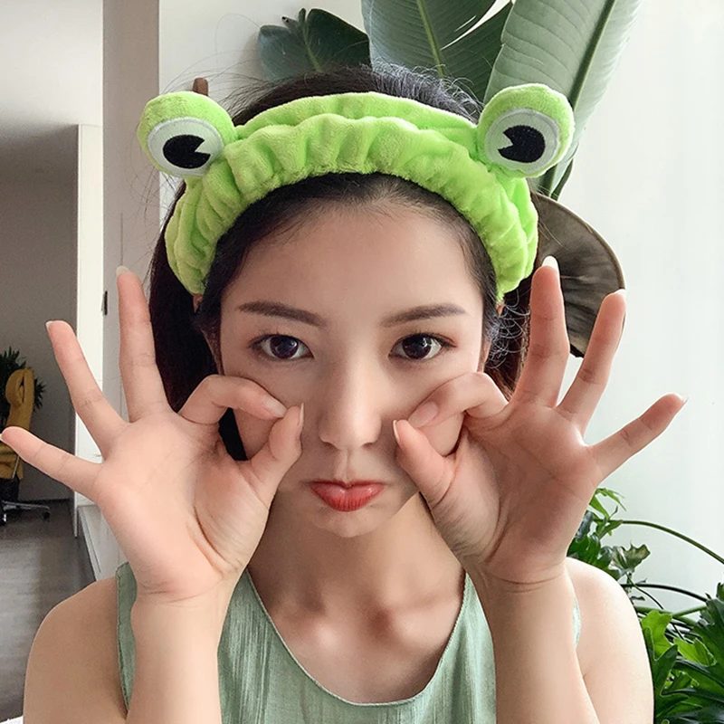 

Ms. Frog Washing Face Cloth Hair Band Animal Headband Cartoon Cute Fairy Elastic Broad-Bound Headband