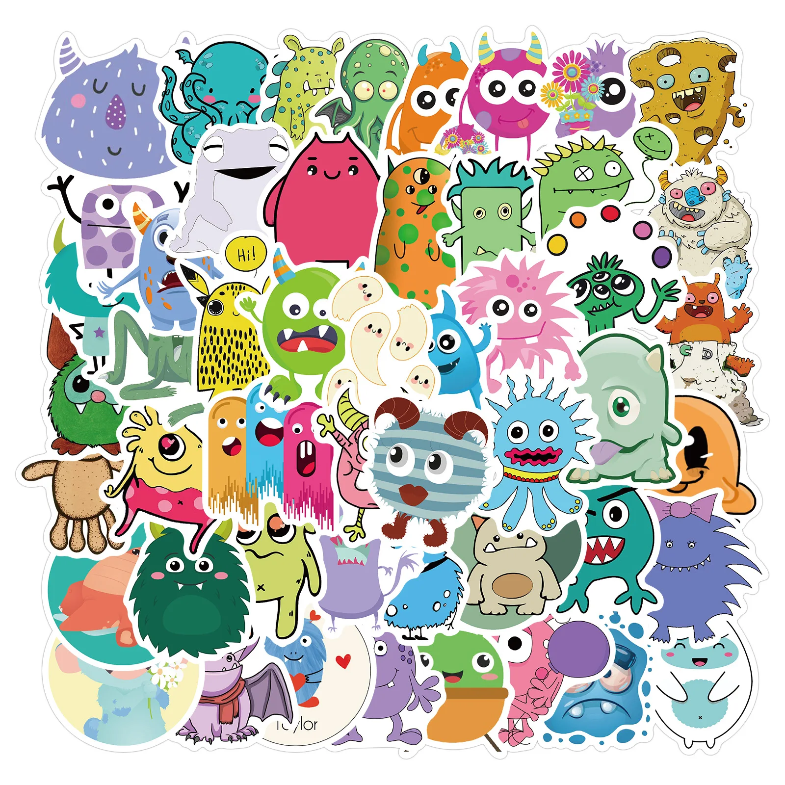 

10/30/50PCS Small Monster Cute Cartoon Graffiti Waterproof Sticker Suitcase Notebook Skateboard Refrigerator Water Cup Wholesale