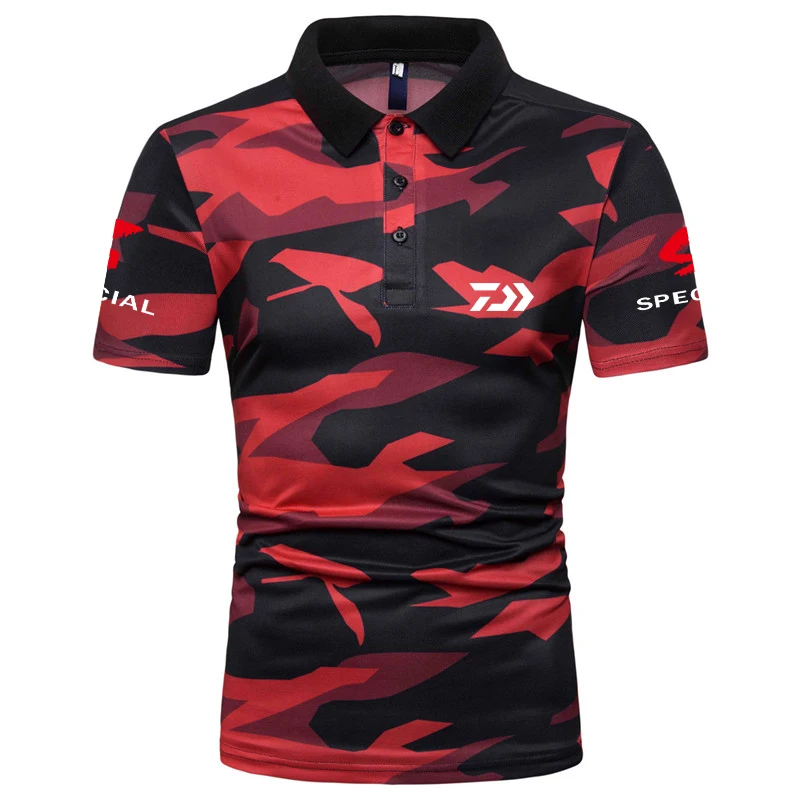 

Daiwa Fishing Shirt Men Short Sleeve T Shirt Polo Shirt Summer Top Men Striped Quick Dry Fishing Clothing Sports Outdoor Shirts
