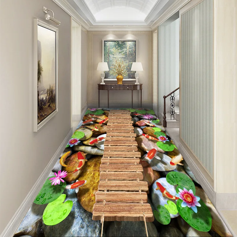 

3D Pastoral Grass Hallway Corridor Carpets Living Room Area Rug Bedroom Kitchen Mat Anti-skid Bathroom Mat Entrance Doormat