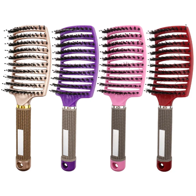 

Hair Brush Scalp Massage Comb Hairbrush Bristle&Nylon Women Wet Curly Detangle Hair Brush for Salon Hairdressing Styling Tools