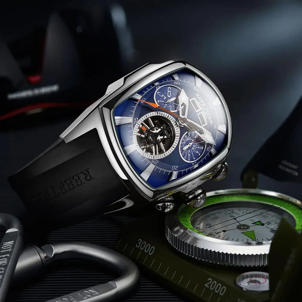 Мужские модные наручные часы мужские автоматические механические Reef Tiger