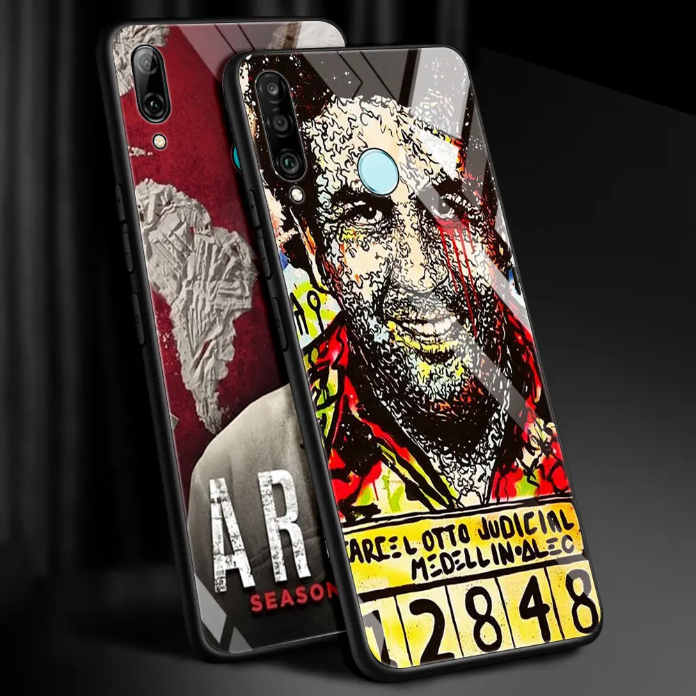 Pablo Escobar Lovely Glass Black Edge Case for Huawei P30 Lite P40Pro P20 P Smart 2019 Honor 8X 20 Y7 Cell Painted Phone Cover | Мобильные