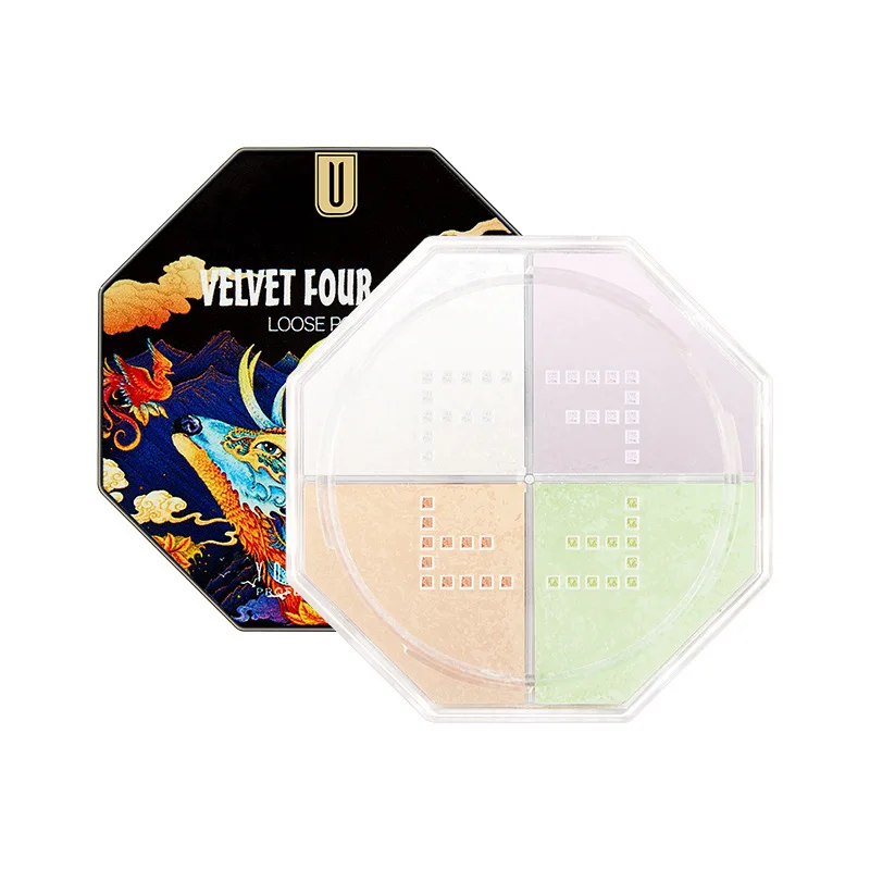 

Light Perception Silky Finishing Powder Lightweight Waterproof Not Makeup Removing Four Grids Finishing Powder