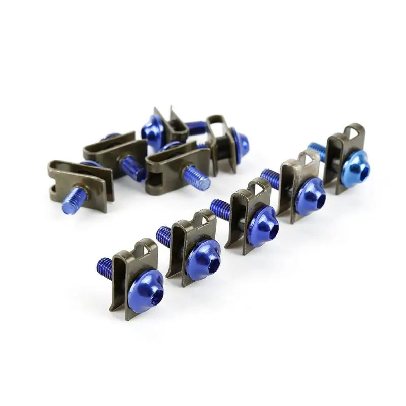10pcs Universal Fit For Motorcycle Bikes Scooters Aluminium M5 Fairing Bolts Fastener Clips Screw Nuts | Автомобили и мотоциклы