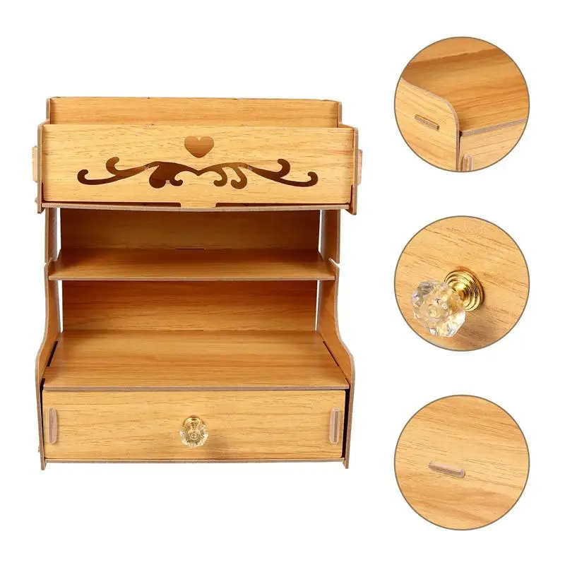 

1 Set Wooden Desk Organizer Large Capacity Pencil Holder Compartment Organizer