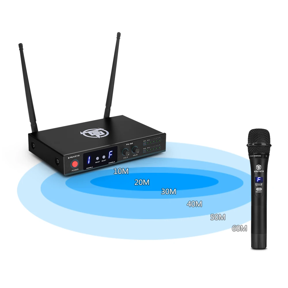 Беспроводной микрофон FN-82 UHF профессиональный ручной с регулируемой частотой