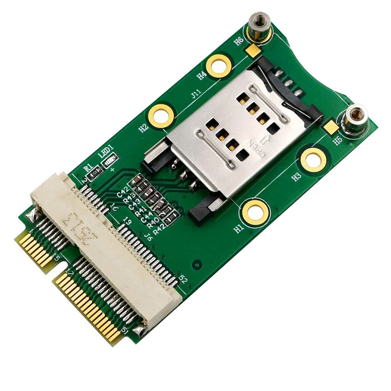 

Mini Pci-E Adapter with Sim Card Slot, Suitable for 3G/4G, Wwan Lte, Gps Card (Flip Type Sim Card Holder)