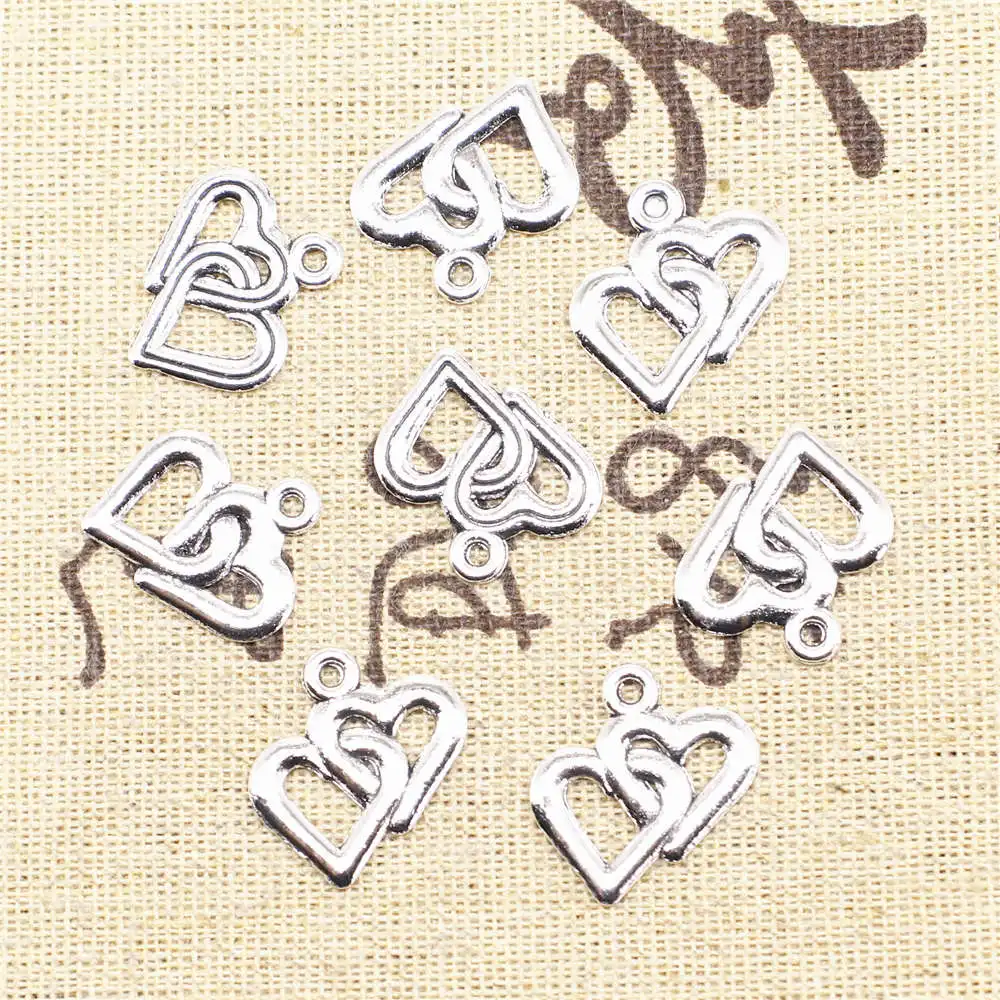 

Love Charms Supplies For Jewelry Making Kit Antique Silver Color 40pcs 18x19mm