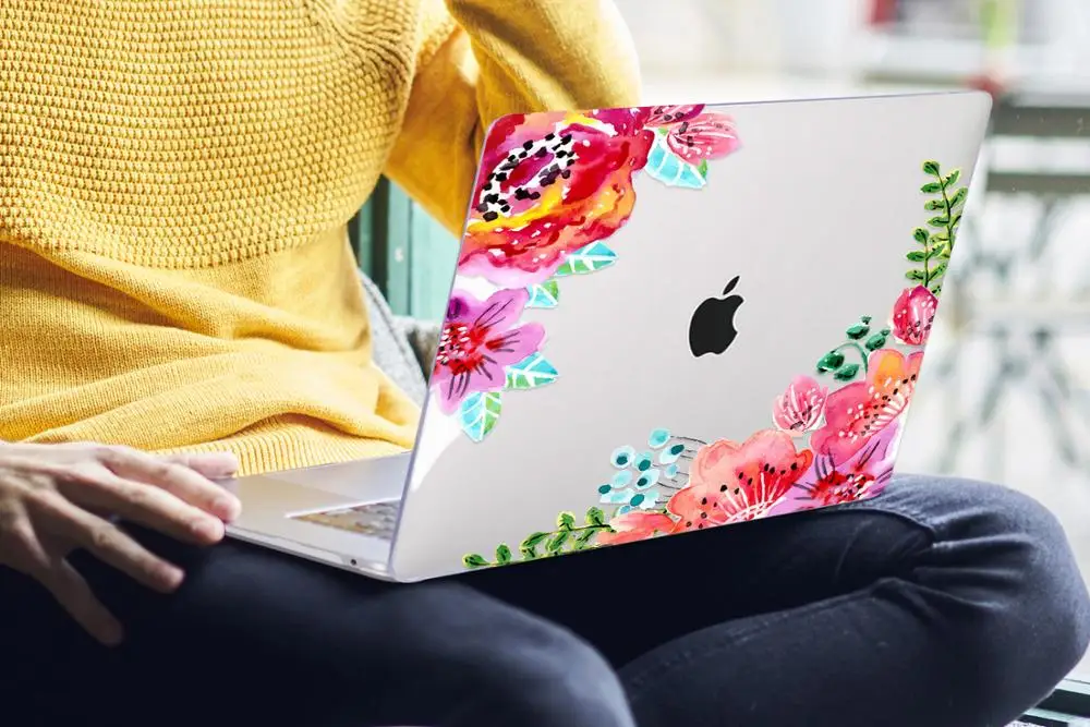 Цветочный чехол для ноутбука MacBook Air 13 A1466 A1932 Pro 13 15 16 дюймов Сенсорная панель A2141 a2159 пластиковый жесткий чехол Keybaord