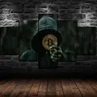 Биткойн криптовалюта деньги 5 шт. настенное искусство холст печать плакаты картины масляная живопись гостиная домашний декор картины