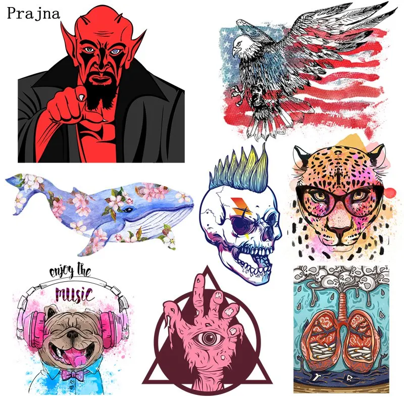 Патчи Prajna в стиле панк с черепом Орлом лапой гладить утюгом виниловые