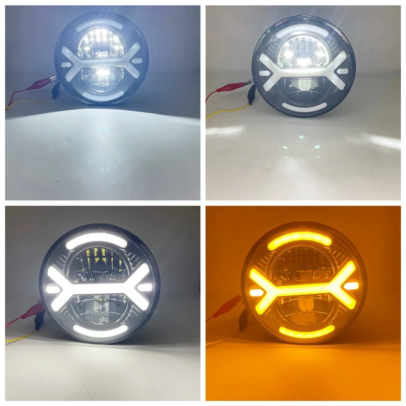 H4 Halo 5 3/4 &quot5 75-дюймовая светодиодная фара для Dyna Sportster Iron 883 Street Rod Bob Softail Deuce Custom Super